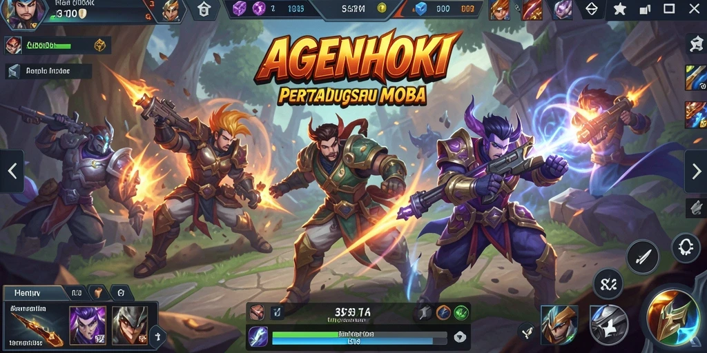 Tangkapan layar gameplay AGENHOKI dengan aksi seru dalam pertandingan MOBA.