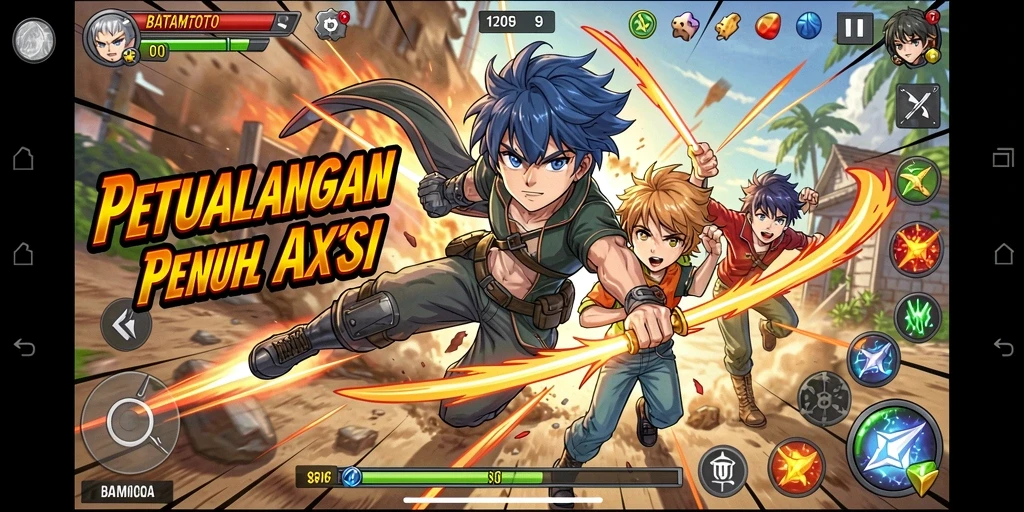 Screenshot gameplay BATAMTOTO menampilkan aksi seru dalam dunia Anime.