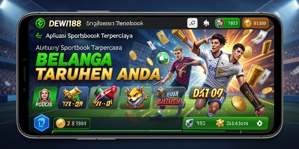 Tampilan menarik aplikasi DEWI188 dengan berbagai pilihan taruhan olahraga.