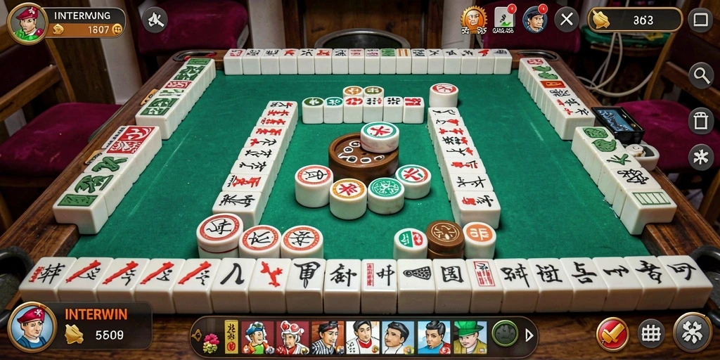 Tampilan gameplay INTERWIN yang seru dan menantang dalam permainan Mahjong.