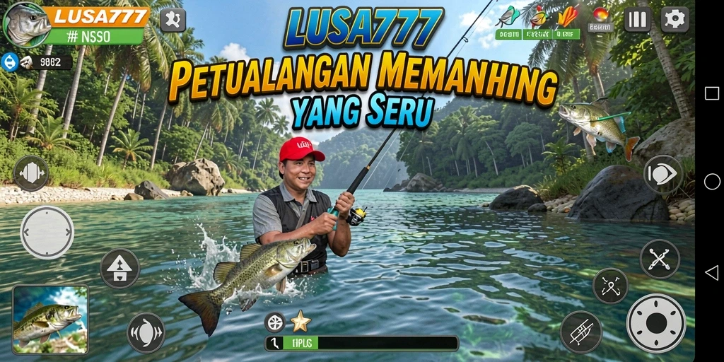Screenshot gameplay LUSA777 yang menampilkan pengalaman memancing yang seru.