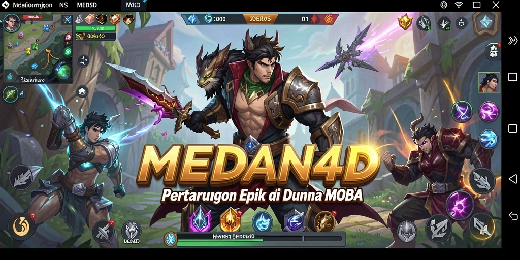 Tampilan gameplay seru di arena pertarungan MOBA.