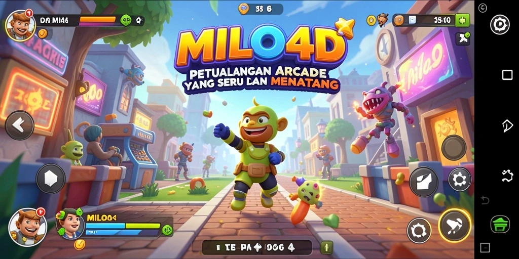 Tampilan gameplay seru dan penuh warna dalam MILO4D.