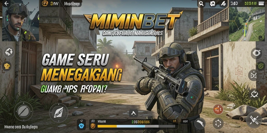 Screenshot utama MIMINBET menampilkan aksi intens di gameplay FPS.