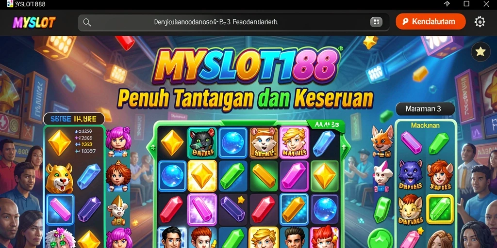 Screenshot gameplay MYSLOT188, menampilkan tantangan Match-3 yang menarik.