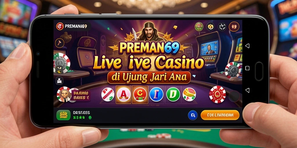 Screenshot gameplay Live Casino di PREMAN69 dengan dealer langsung.