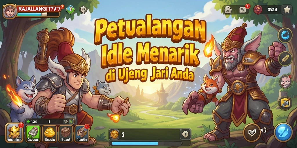 Tampilan gameplay menarik RAJALANGIT77 di dunia Idle.