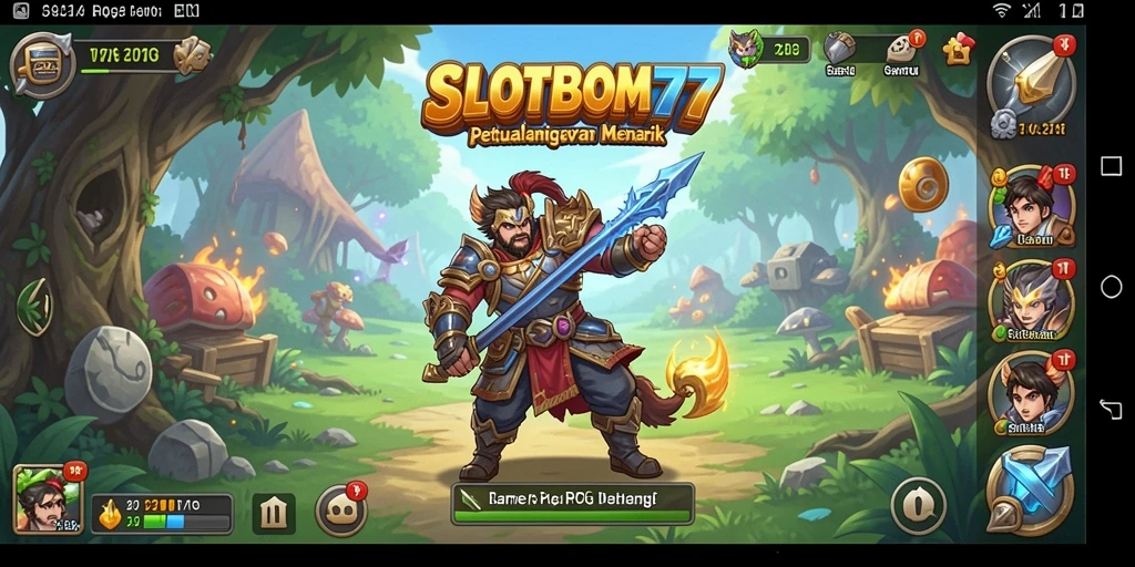 Screenshot menampilkan aksi seru dalam gameplay RPG SLOTBOM77.