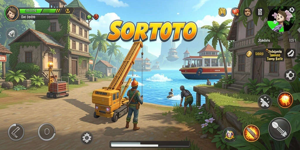 Gameplay dinamis SORTOTO dengan petualangan seru di dunia terbuka.