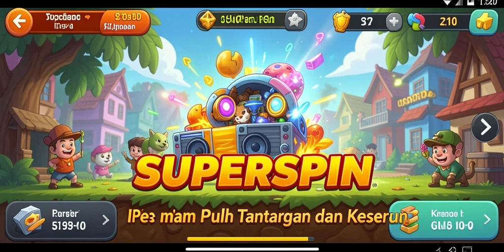Tampilan gameplay SUPERSPIN yang menarik dan adiktif.