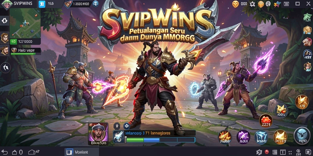 Tangkapan layar gameplay SVIPWINS menampilkan aksi pertarungan seru di dunia MMORPG.