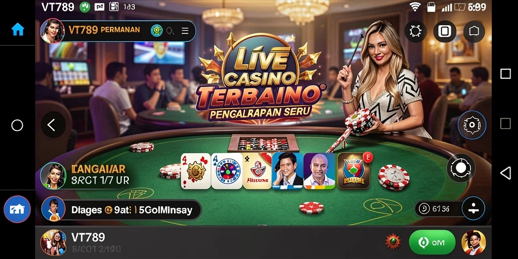Tampilan permainan Live Casino yang menarik dan interaktif di VT789.